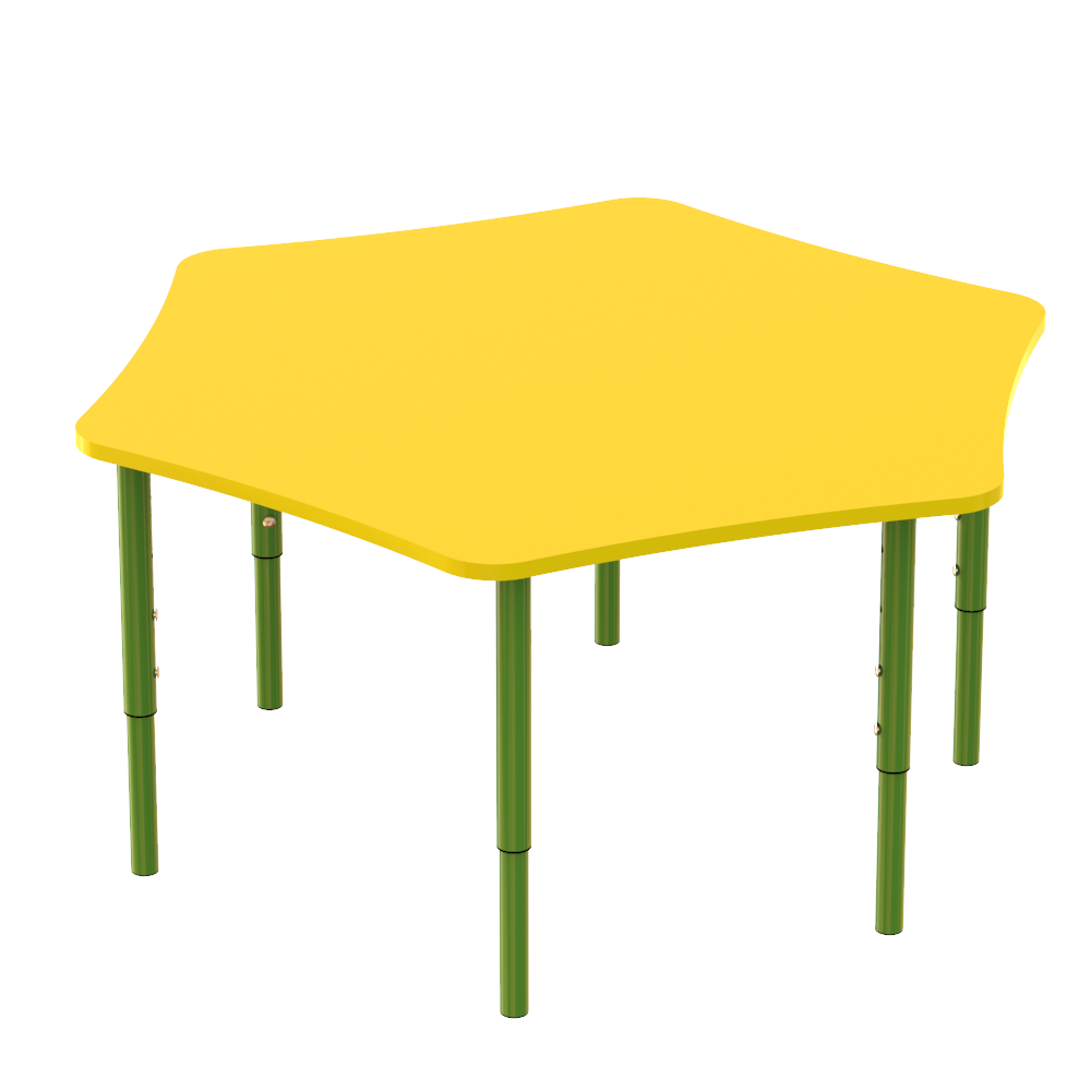 Стіл для дитячого садочку МЕБЛІ-ТЕХНОСТИЛЬ (ДС-6РВ) 6-кутний 900х1020 мм